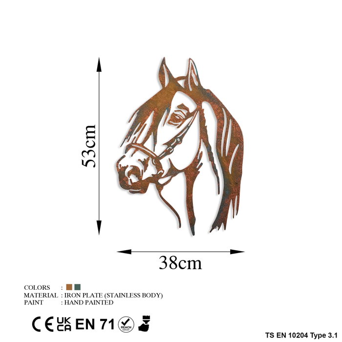 Wallity Horse - 1 Escultura de Pared de Metal Multicolor